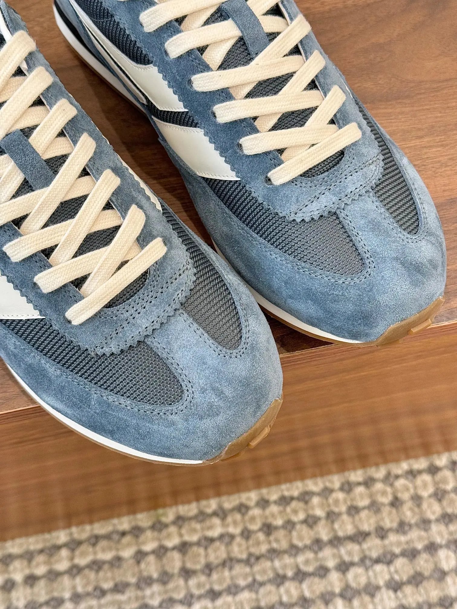 Retro Suede Mesh Sneakers Steel Blue - Gallery Image 8 - Detailed View