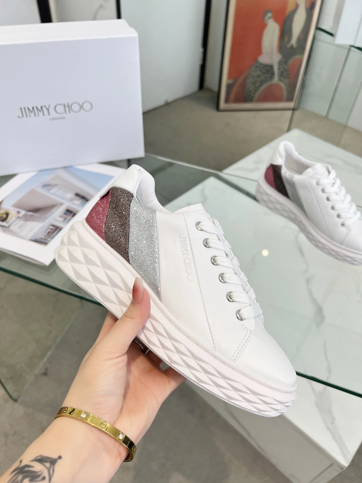 Jimmy Choo Diamond Sneakers Multicolor - Gallery Image 5 - Detailed View