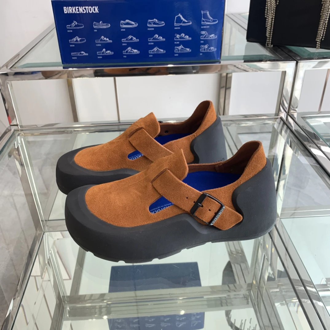 Suede Slip-On Loafers Ergonomic Design Rust Brown - Birkenstock - Cnfans - $41.94