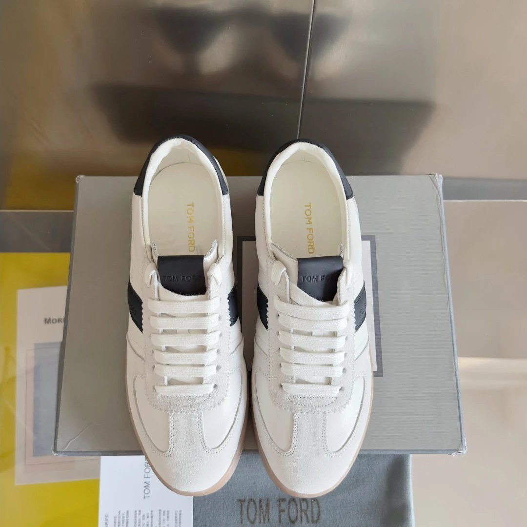 Suede Leather Retro Trainers Navy White - Gallery Image 7 - Detailed View
