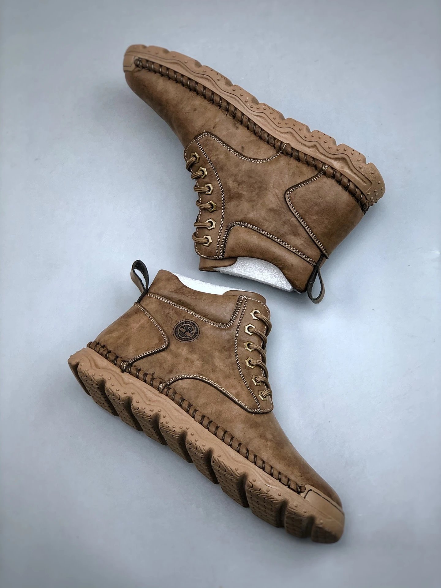 Premium Leather Waterproof Boots Ochre Brown - Gallery Image 9 - Detailed View