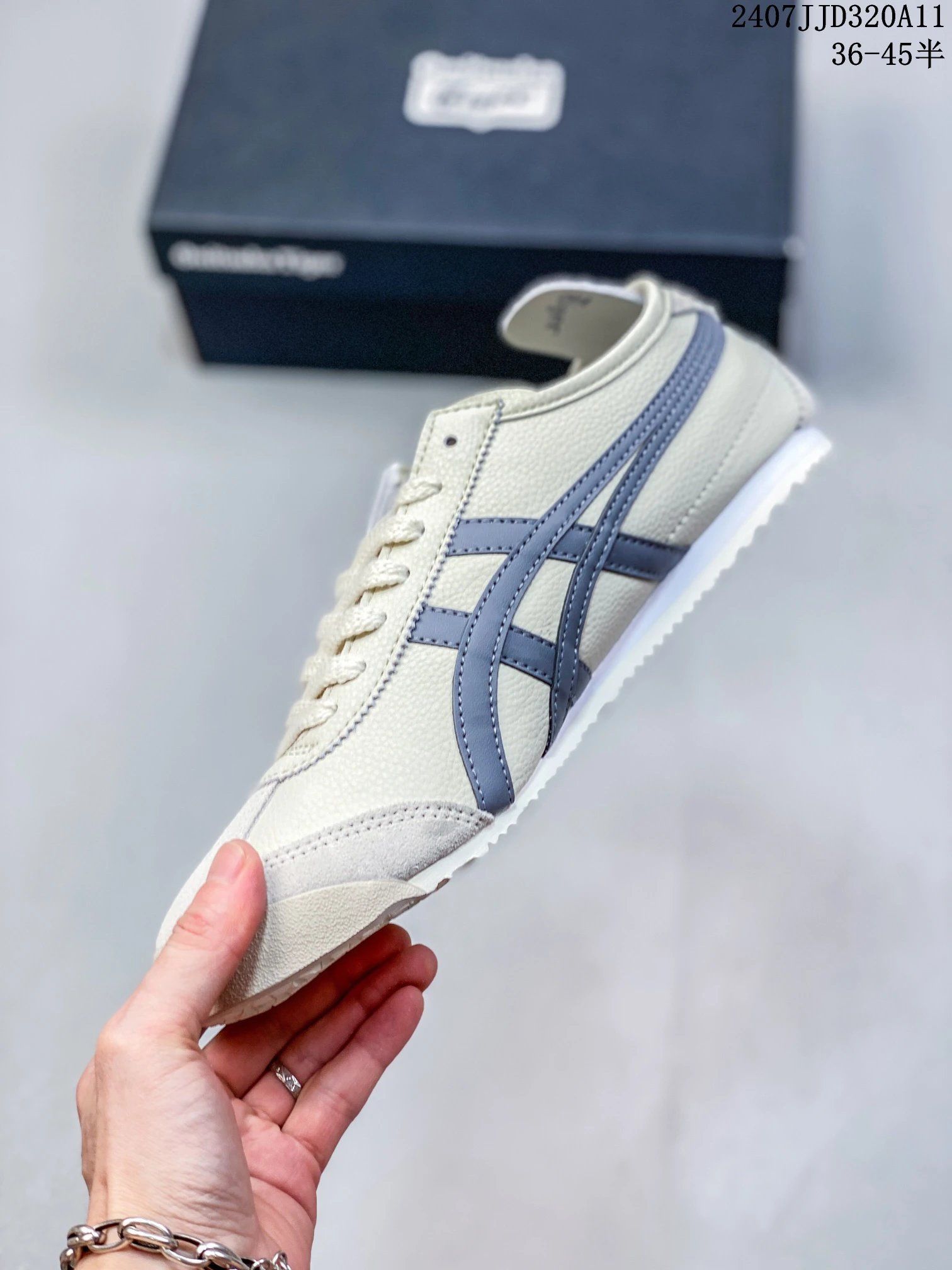 Onitsuka Tiger Mexico 66 Slip-on Sneakers Beige Blue - Gallery Image 3 - Detailed View