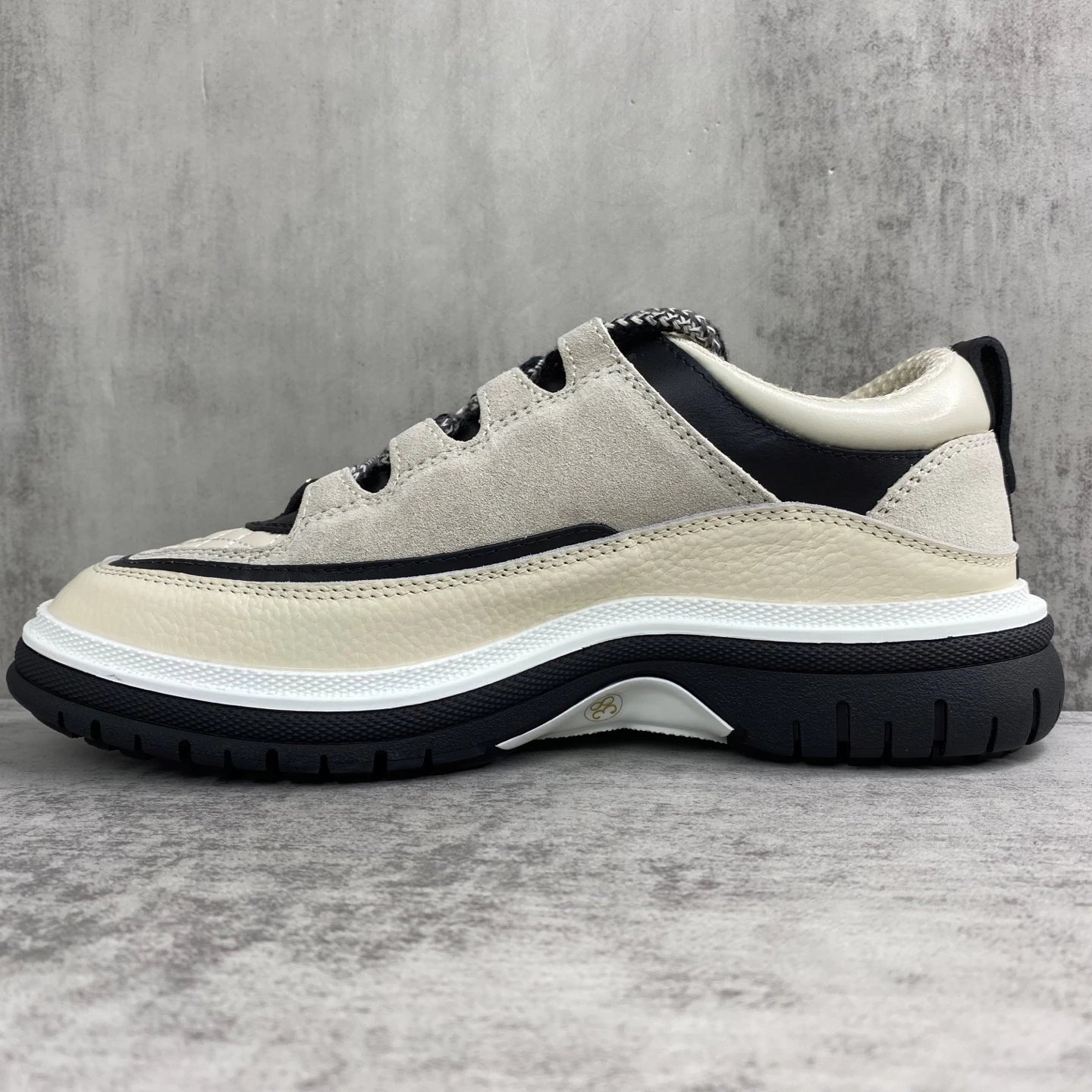 Luxury Leather Low Top Sneakers Panda Colorway - Gallery Image 7 - Detailed View