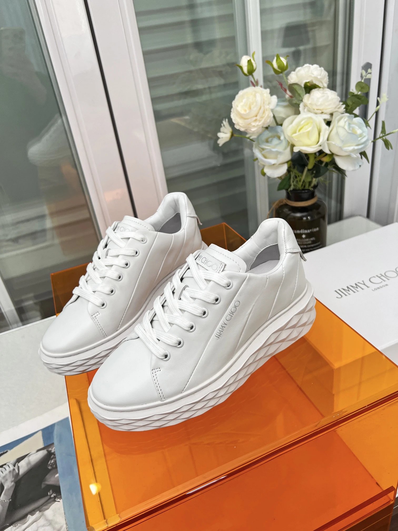 Jimmy Choo Diamond Sneakers White - Gallery Image 3 - Detailed View