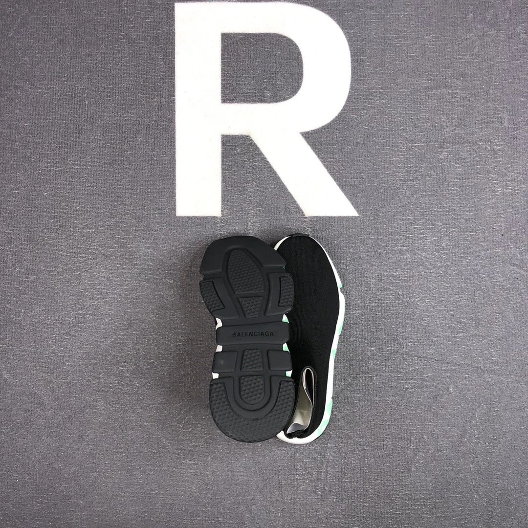 Unisex Knit Sock Sneakers with TPU Sole in Jet Black Mint - Gallery Image 8 - Detailed View