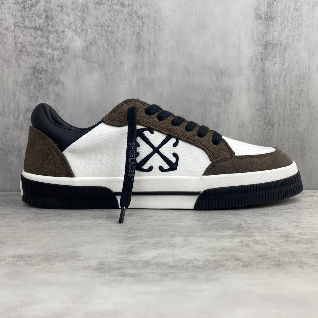 Low Vulcanized Canvas Sneakers Suede Trim White Mocha - Gallery Image 6 - Detailed View
