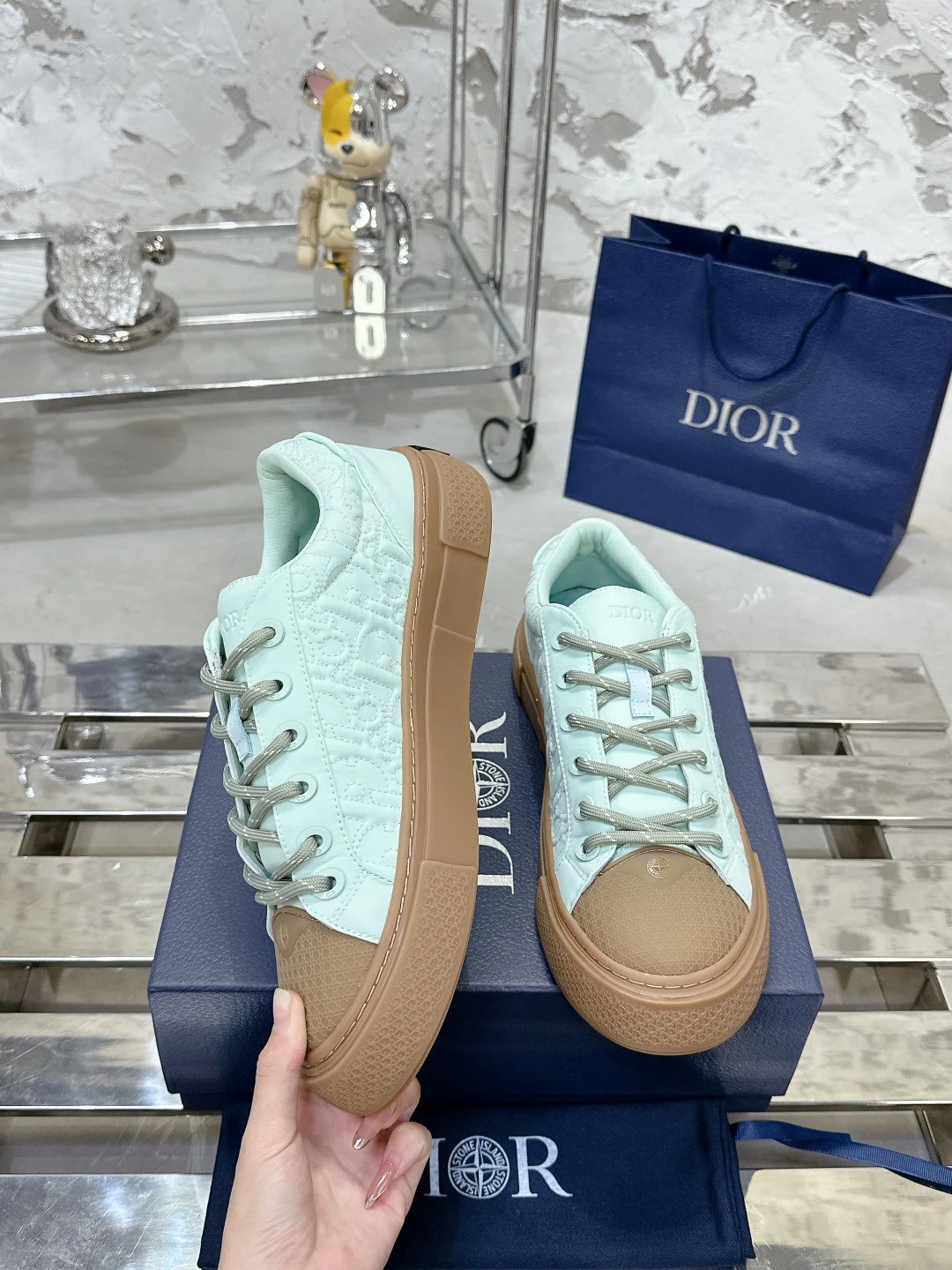 Casual Satin Sneakers Sage Green - Gallery Image 3 - Detailed View