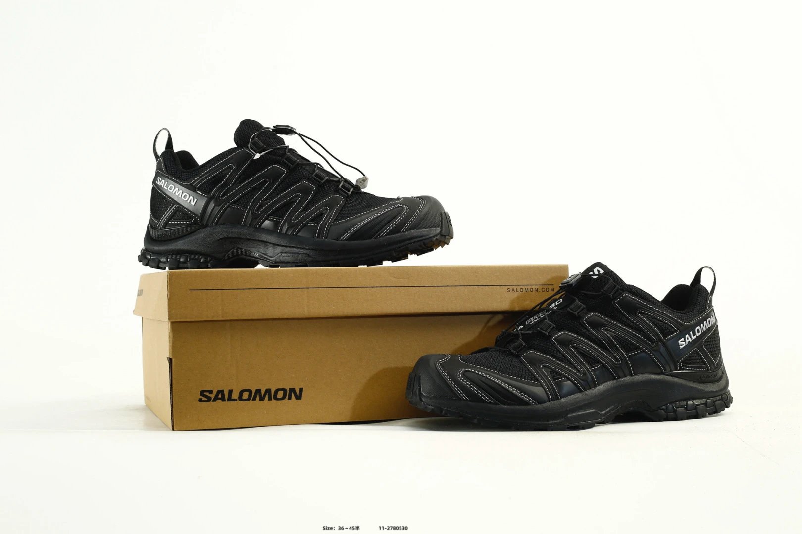 Salomon XA Pro 3D Black Trail Shoes White Logo - Gallery Image 9 - Detailed View
