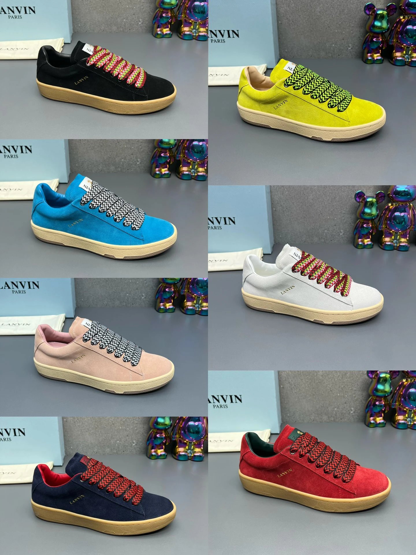 Lanvin Suede Sneakers Black - Gallery Image 9 - Detailed View