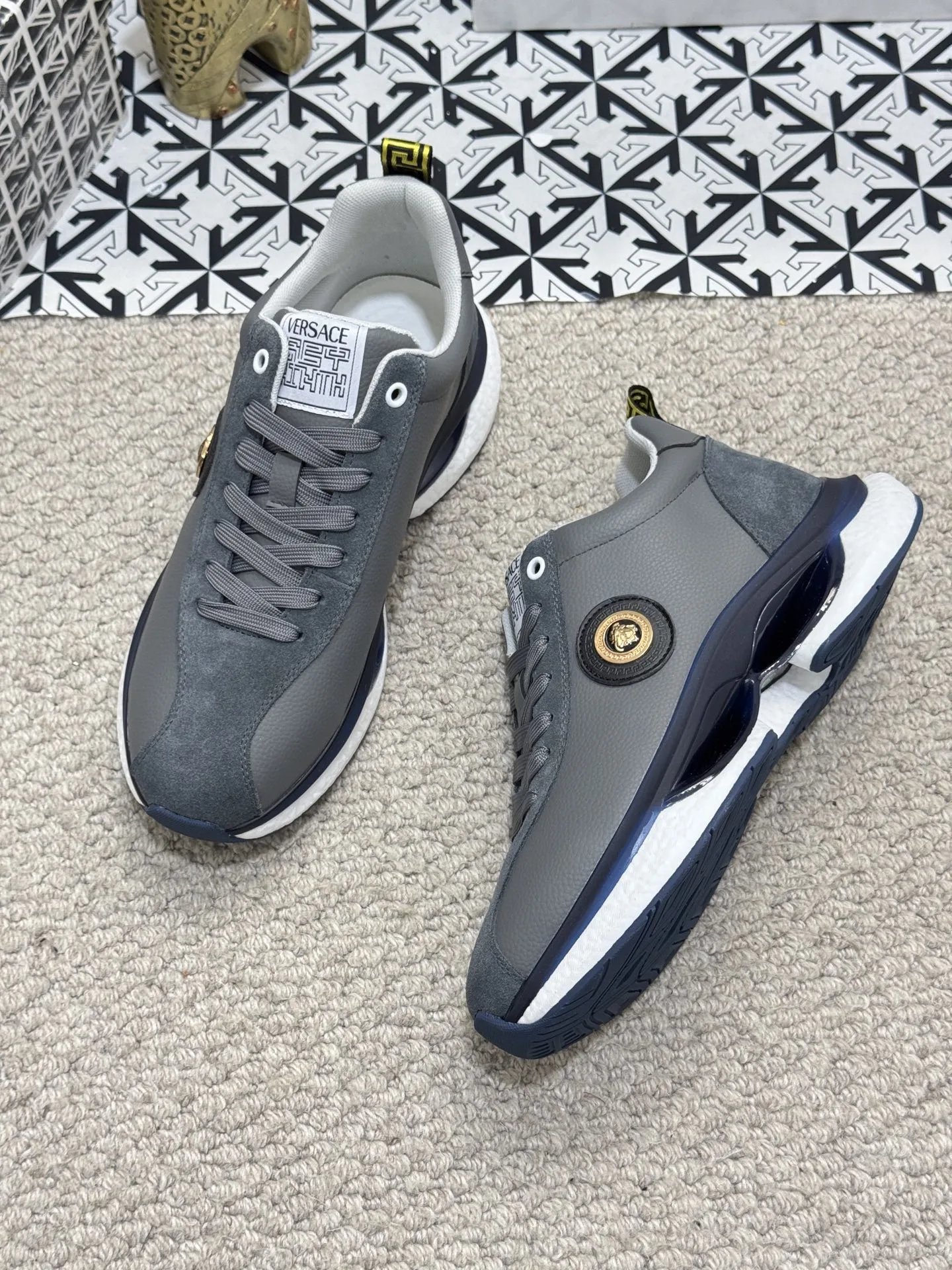 Luxury Mesh Sneakers Charcoal Grey - Gallery Image 6 - Detailed View