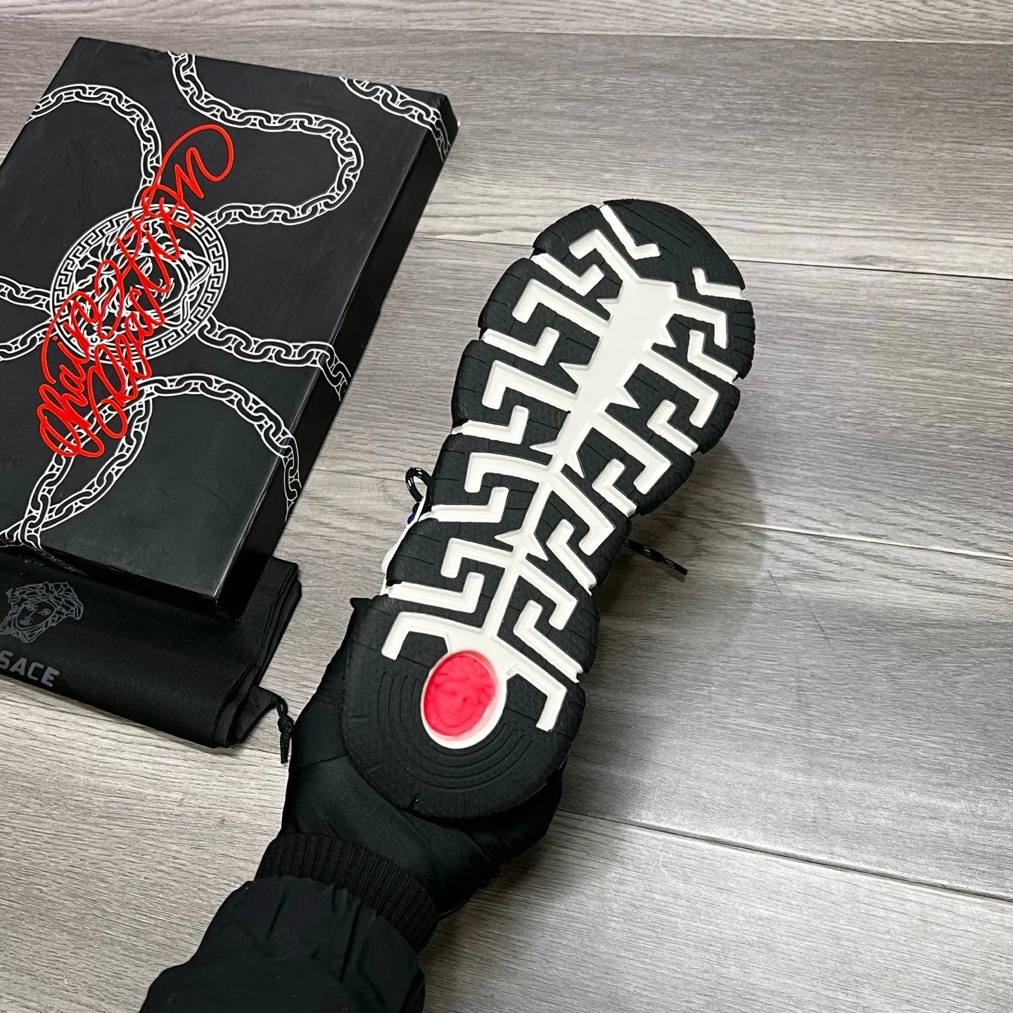 Luxury Leather Mesh Sneakers Ivory White - Gallery Image 8 - Detailed View