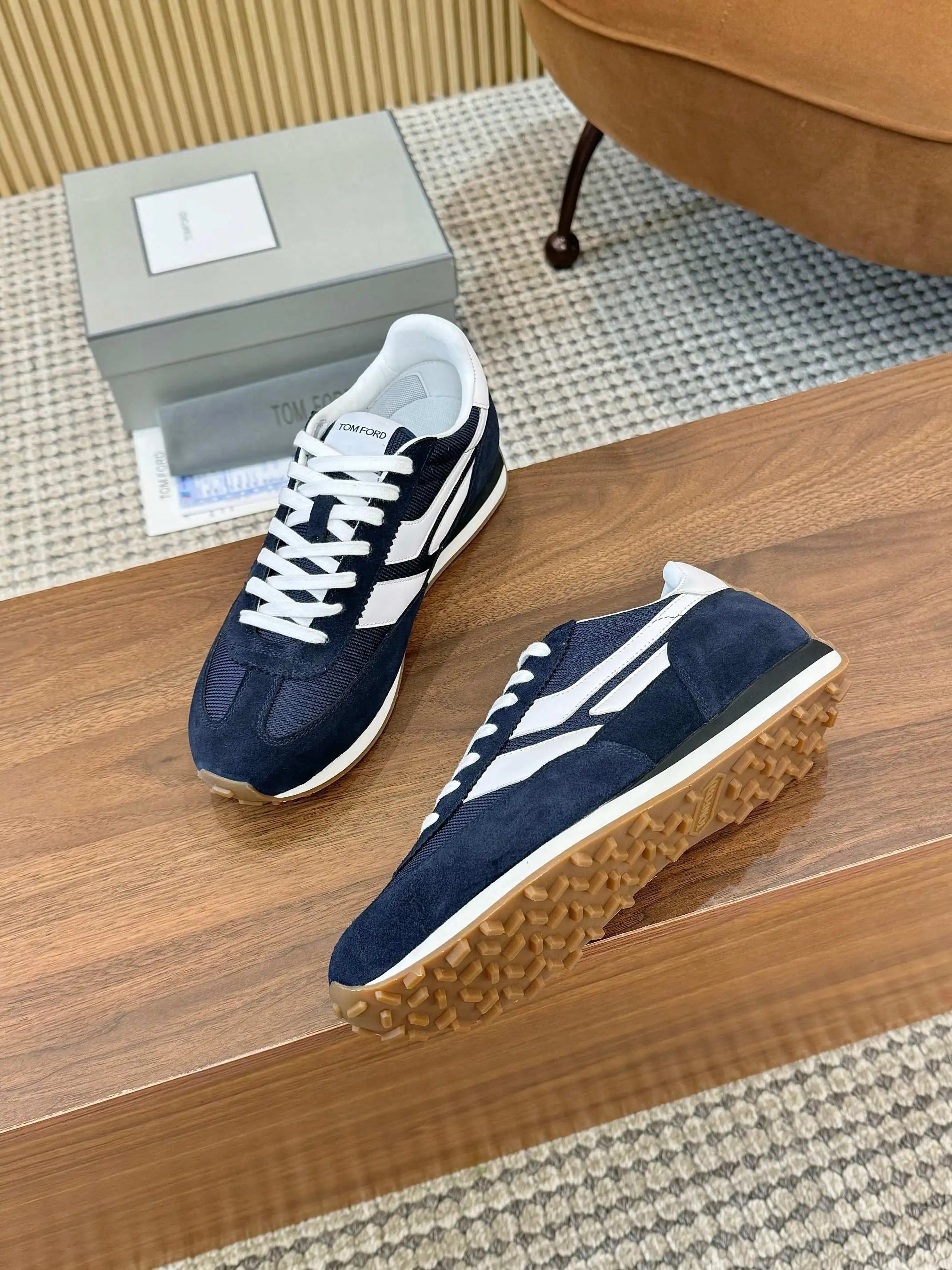 Retro Suede Mesh Sneakers Midnight Navy - Gallery Image 5 - Detailed View