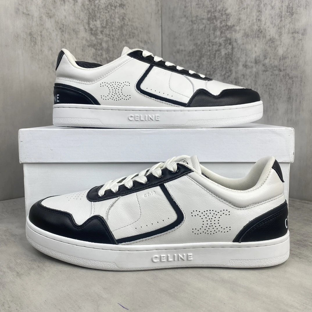 CT-10 Leather Low Top Sneakers Retro White Navy - Gallery Image 9 - Detailed View
