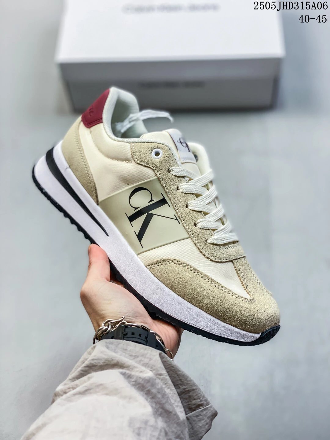 Retro Runner Sneakers Suede Mesh Breathable Ivory - Gallery Image 1 - Detailed View