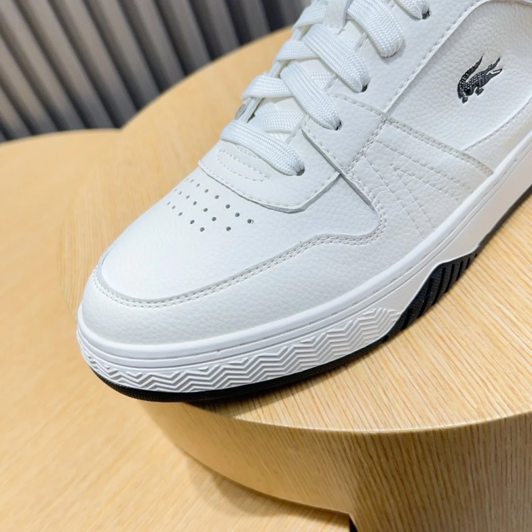 Lacoste White Leather Sneakers - Gallery Image 7 - Detailed View