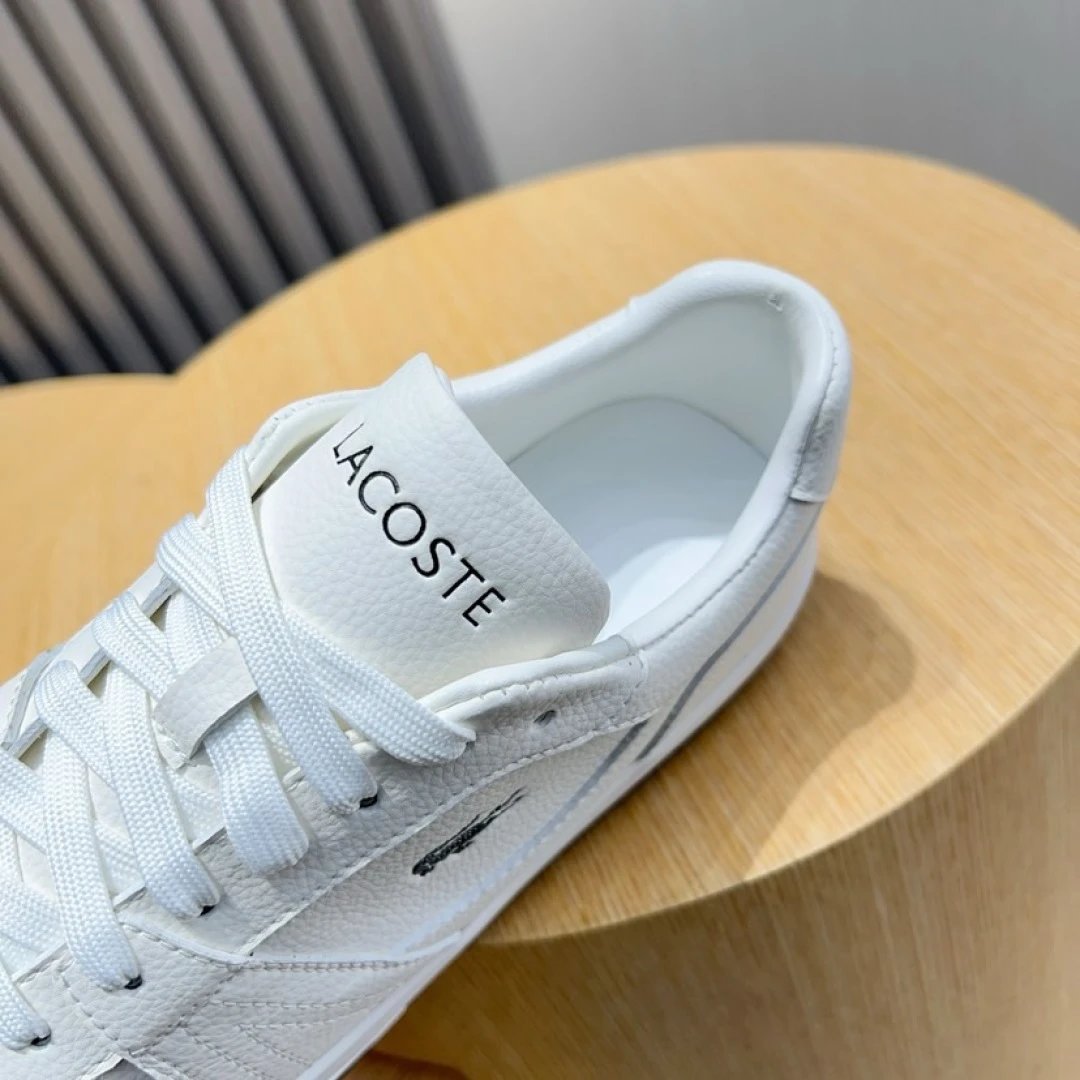 Lacoste White Leather Sneakers - Gallery Image 4 - Detailed View