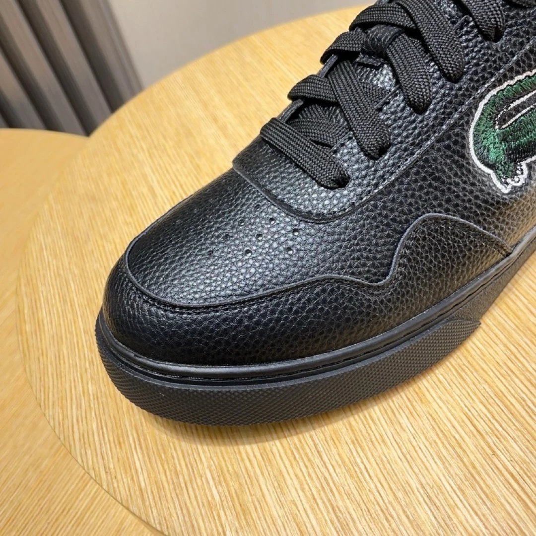 Lacoste Leather Sneakers Black - Gallery Image 7 - Detailed View