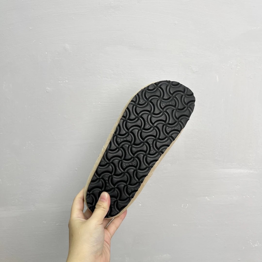 Winter Suede Buckle Warm Lined Clogs Sand Beige - Gallery Image 6 - Detailed View