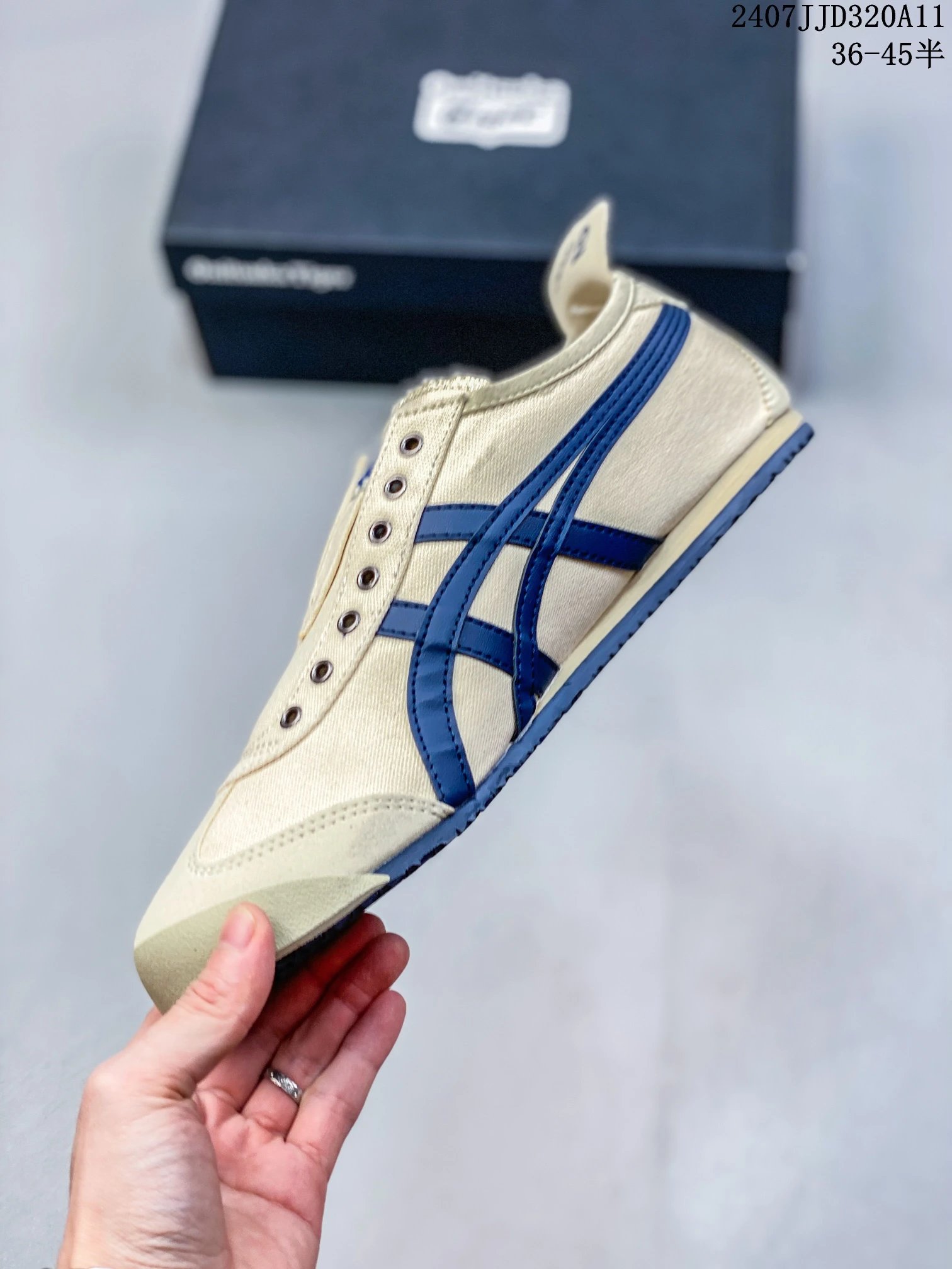 Onitsuka Tiger Mexico 66 Slip-on Sneakers Blue Beige - Gallery Image 3 - Detailed View