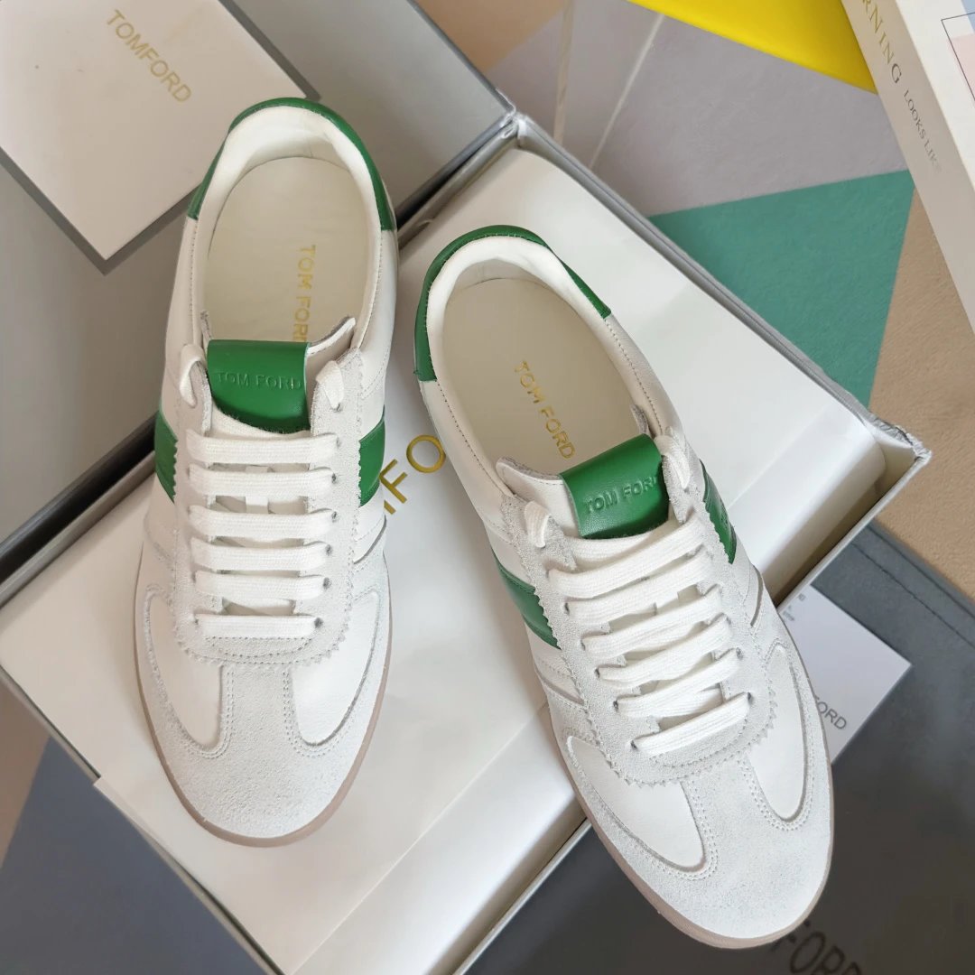 Suede Leather Trainer Sneakers Emerald Green - Gallery Image 2 - Detailed View