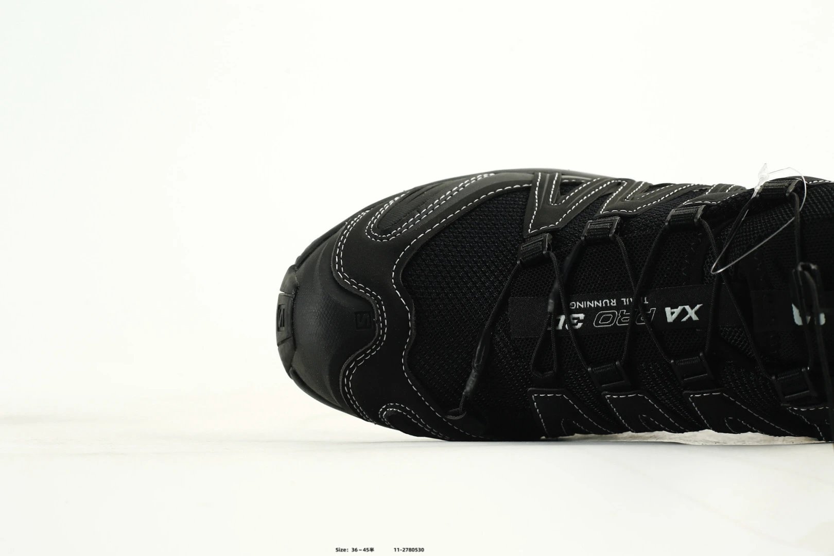 Salomon XA Pro 3D Black Trail Shoes White Logo - Gallery Image 5 - Detailed View