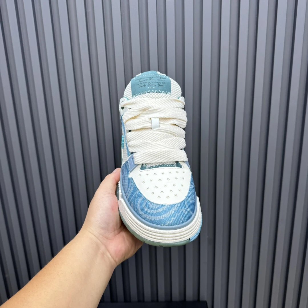 Unisex Low Top Leather Mesh Skate Shoes Seafoam Green - Gallery Image 4 - Detailed View