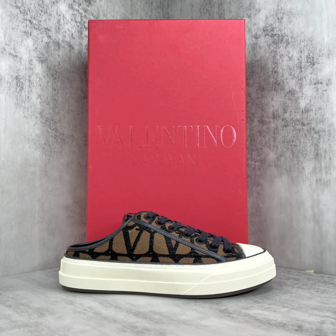 Low Top Canvas Sneakers with Leather Trim Chestnut Brown - Gallery Image 1 - Detailed View