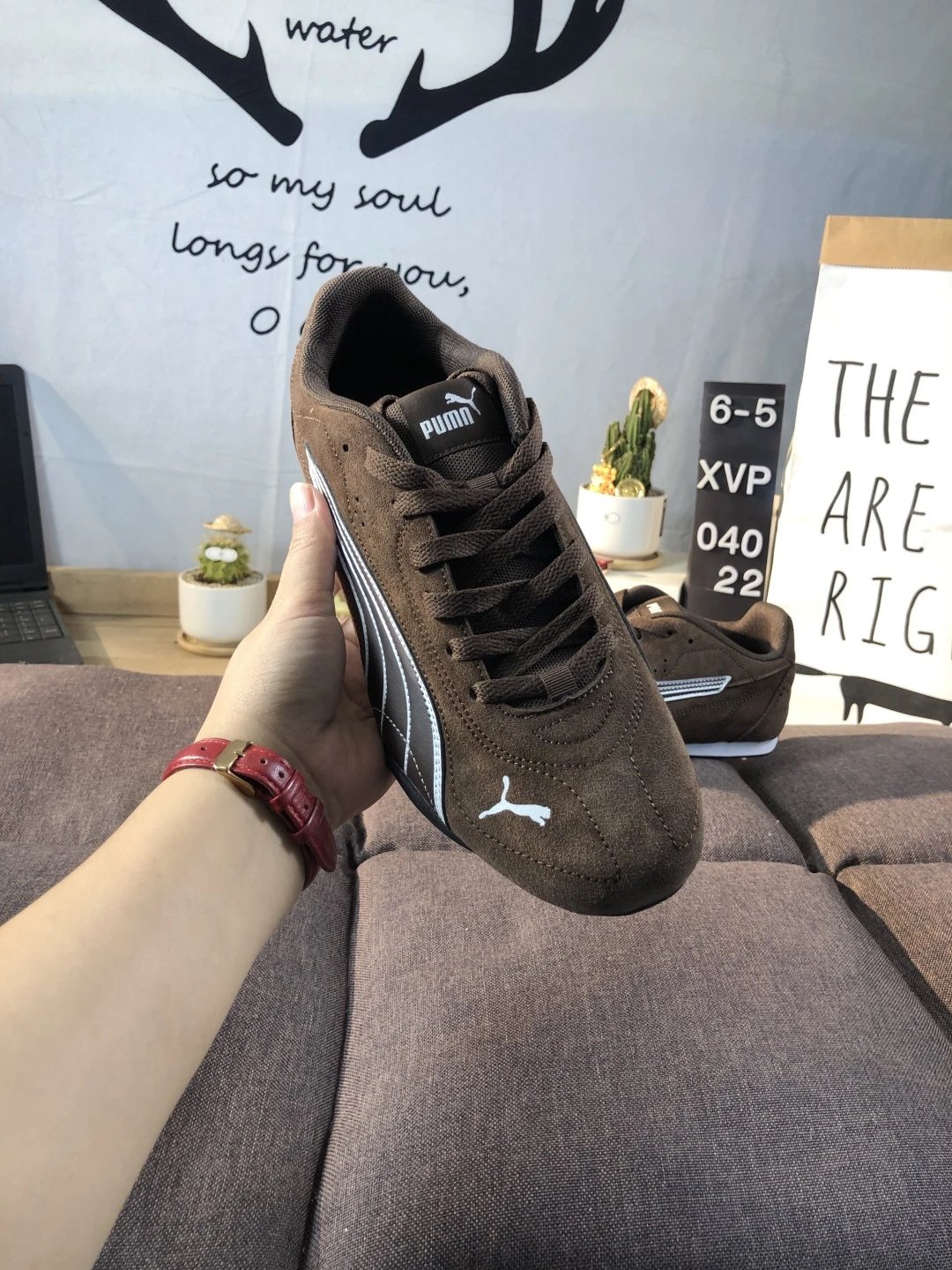 Puma Racing Sneakers Brown White - Gallery Image 7 - Detailed View