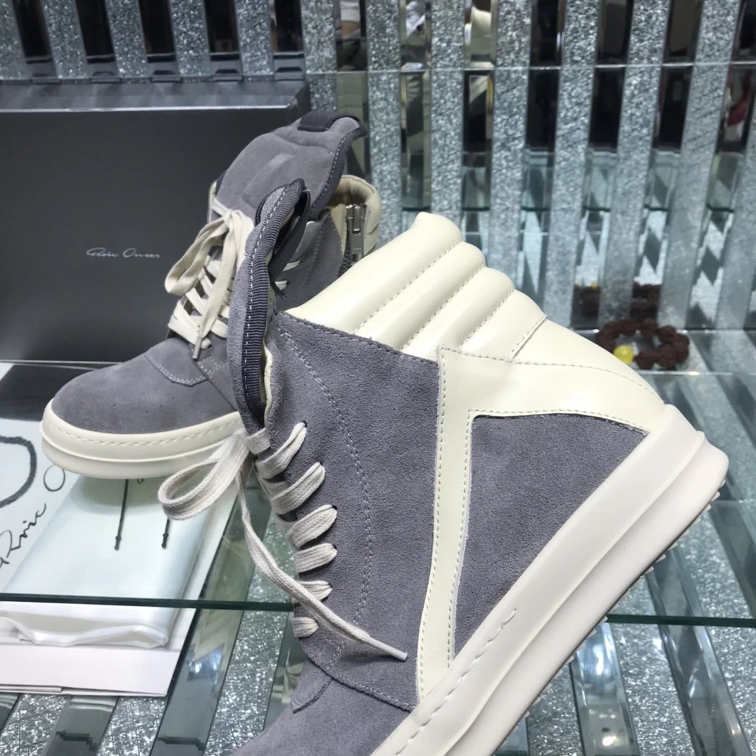 Owens Geobasket High-Top Sneakers Suede Gray - Gallery Image 5 - Detailed View
