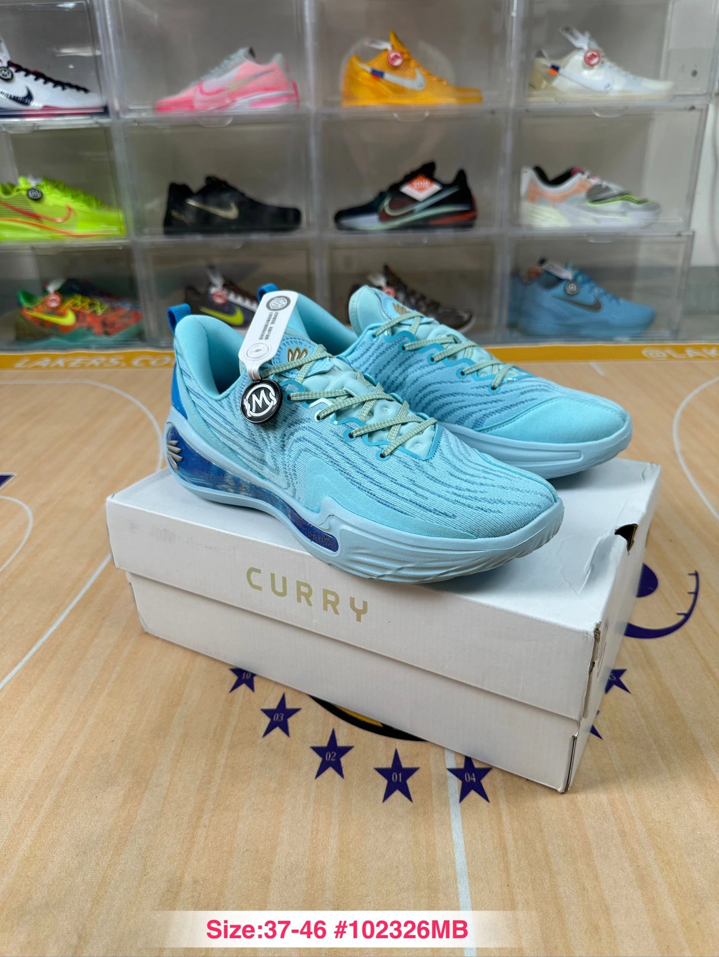 Curry 12 Mesh Low Basketball Sneakers Ice Blue - Gallery Image 1 - Detailed View