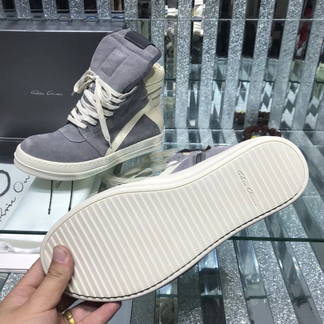 Owens Geobasket High-Top Sneakers Suede Gray - Gallery Image 8 - Detailed View