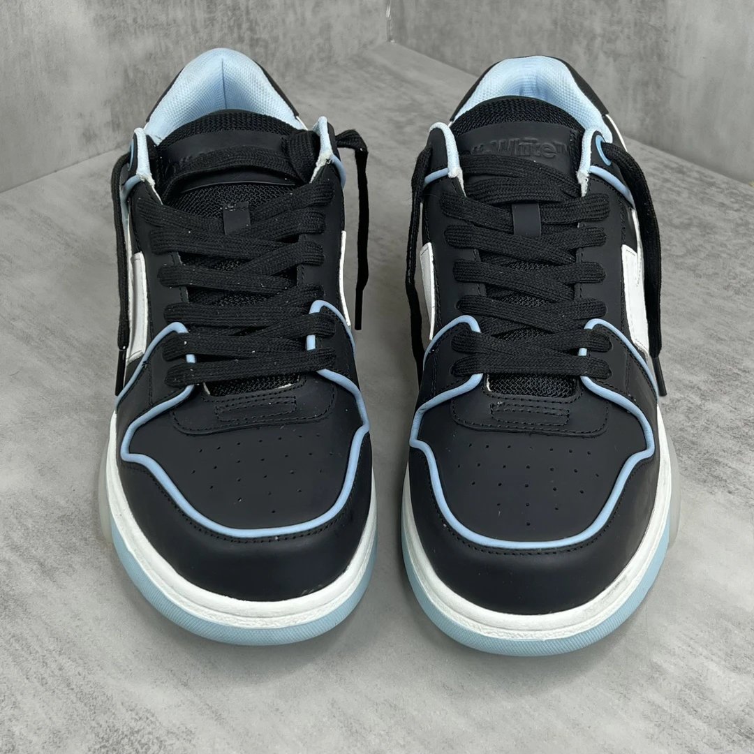 Low Top Leather Skate Sneakers Retro Style Ice Blue - Gallery Image 4 - Detailed View