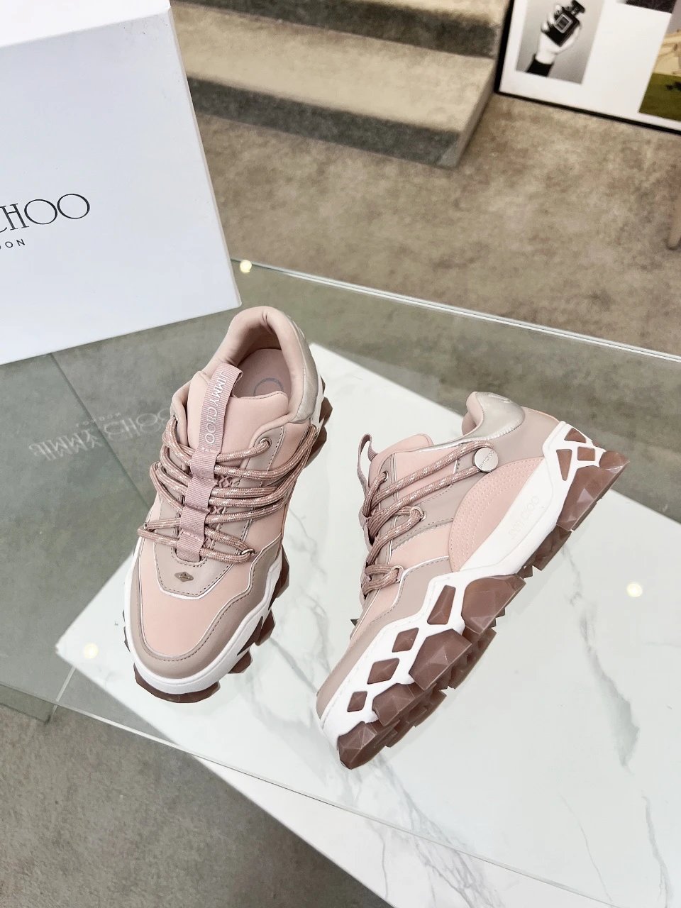 Jimmy Choo Diamond X II M Sneakers Pink - Gallery Image 8 - Detailed View