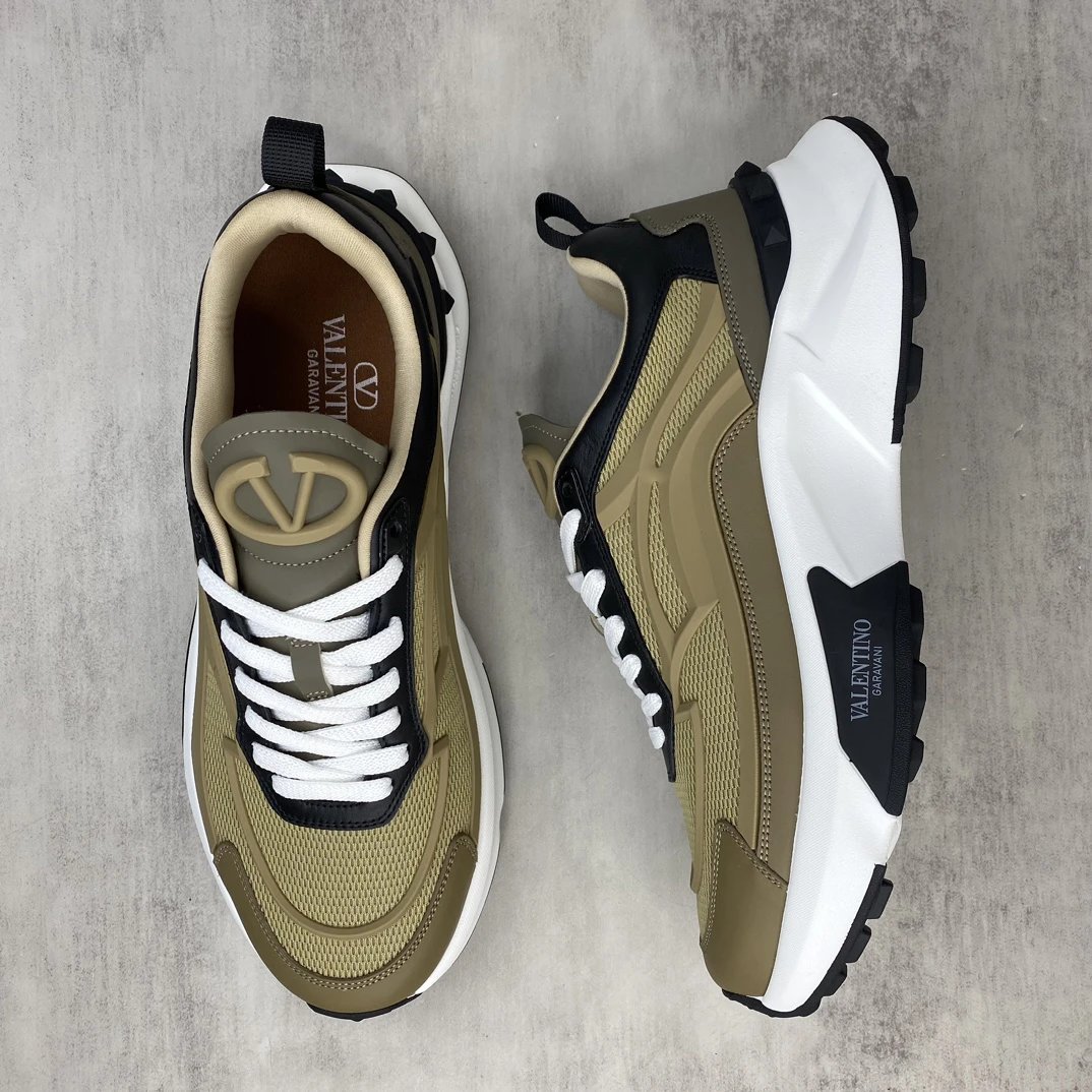 Chunky Mesh Sneakers True Act Olive Black - Gallery Image 3 - Detailed View