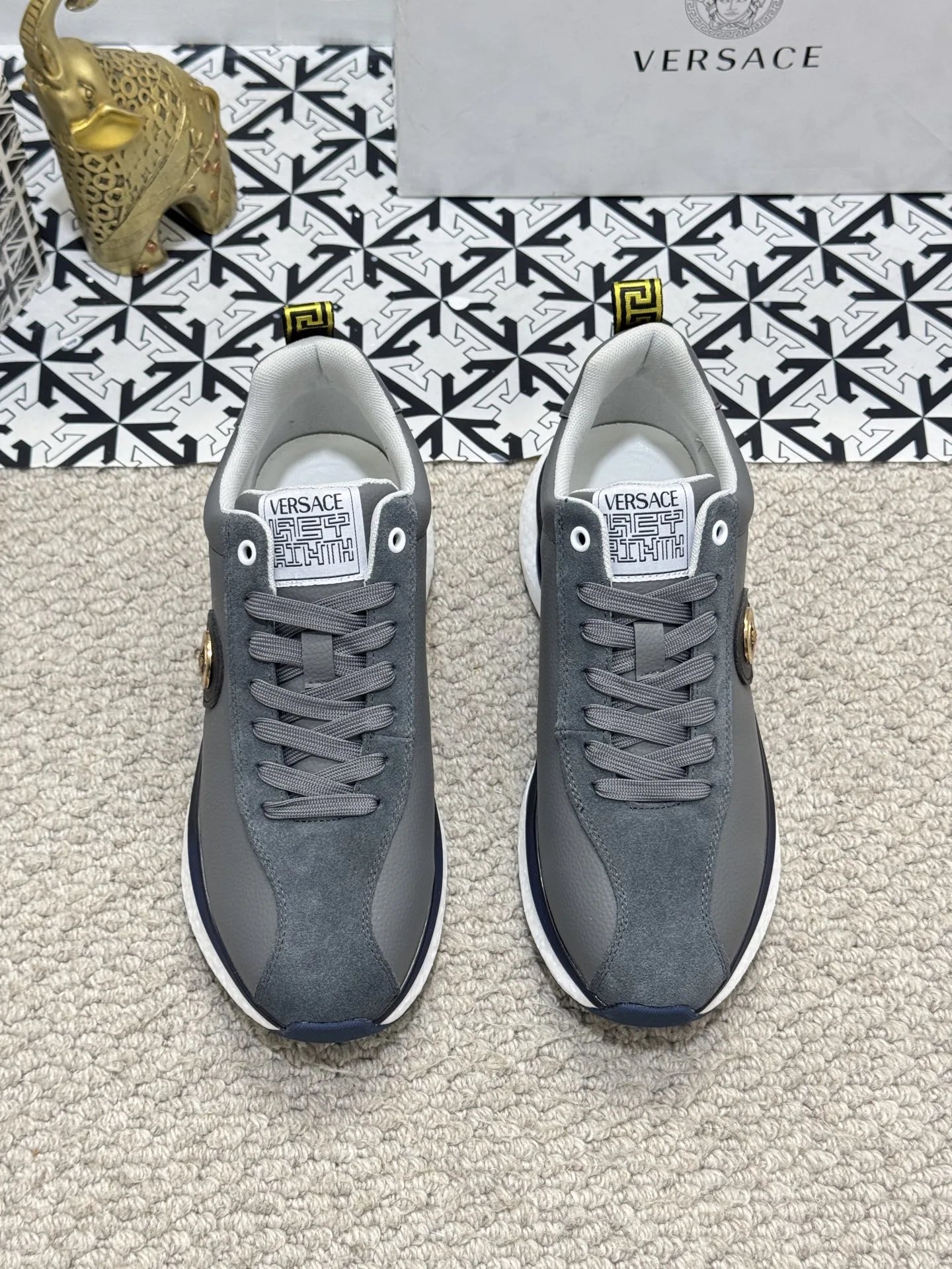 Luxury Mesh Sneakers Charcoal Grey - Gallery Image 2 - Detailed View