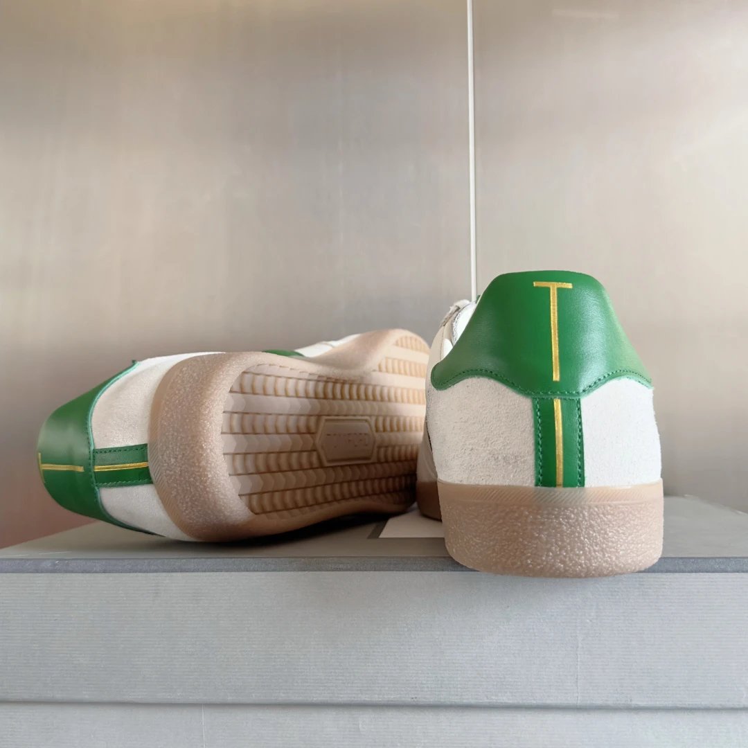 Suede Leather Trainer Sneakers Emerald Green - Gallery Image 9 - Detailed View