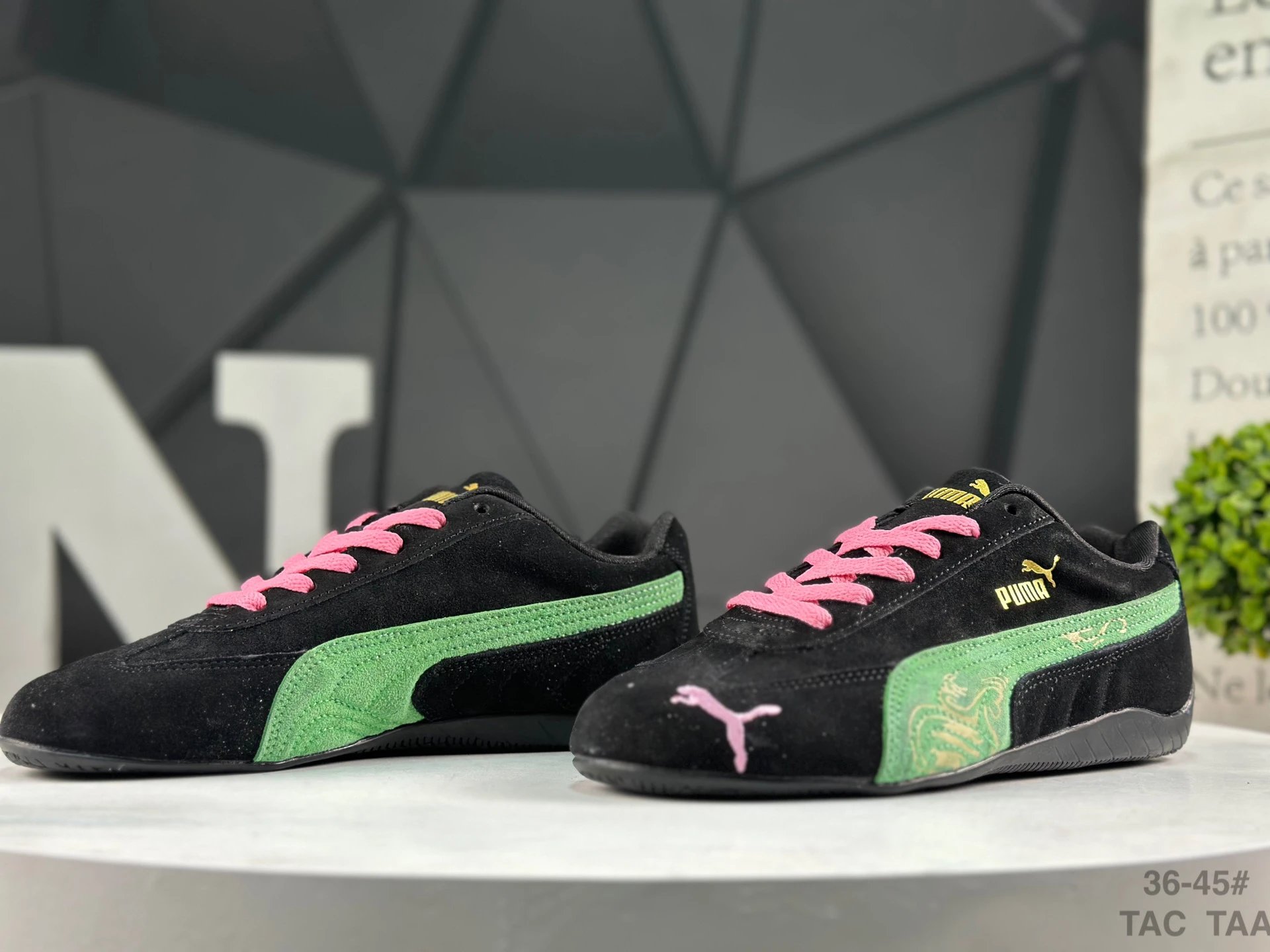 Puma Speed OG Sneakers Black Green - Gallery Image 6 - Detailed View