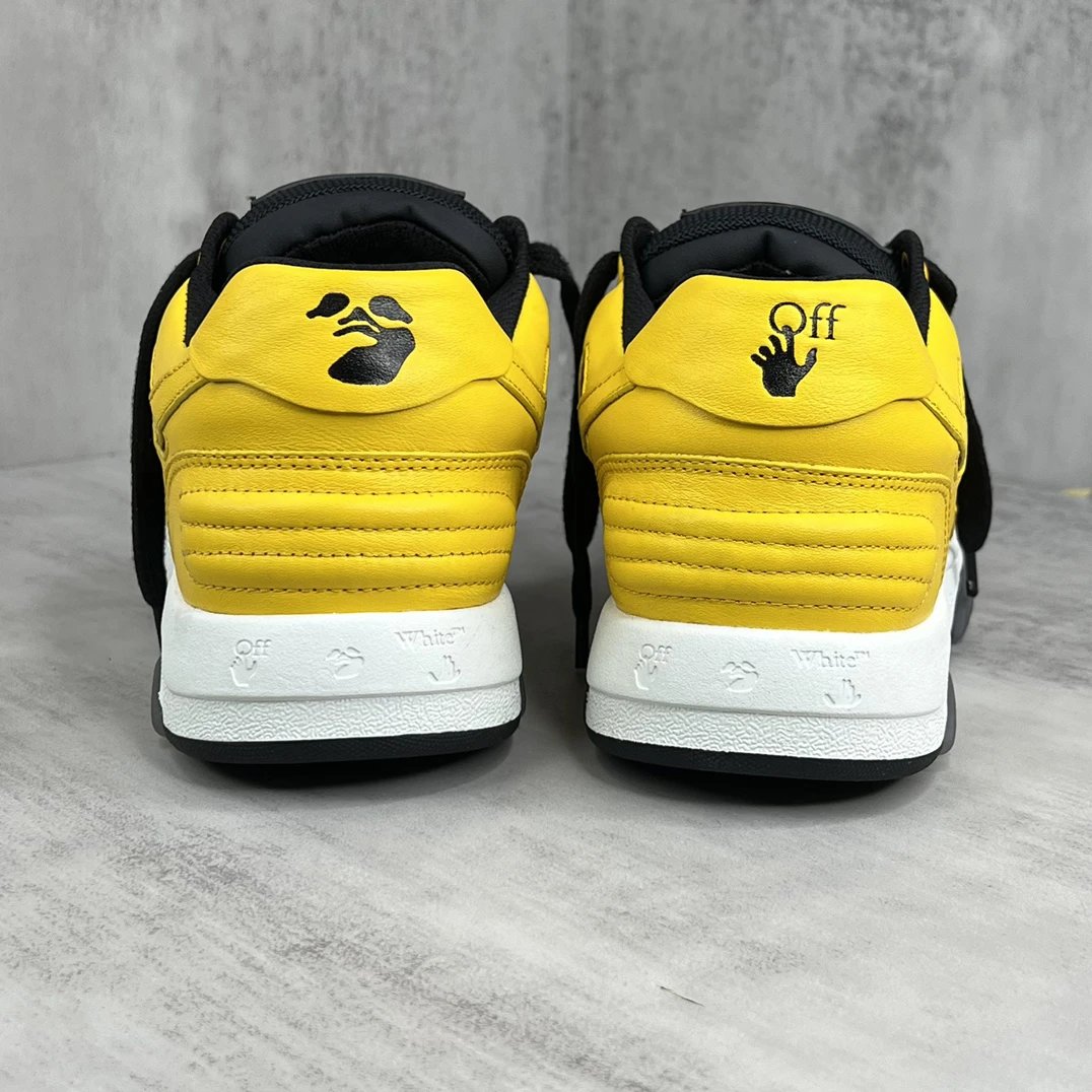 Retro Low Top Leather Sneakers Casual Canary Yellow - Gallery Image 5 - Detailed View