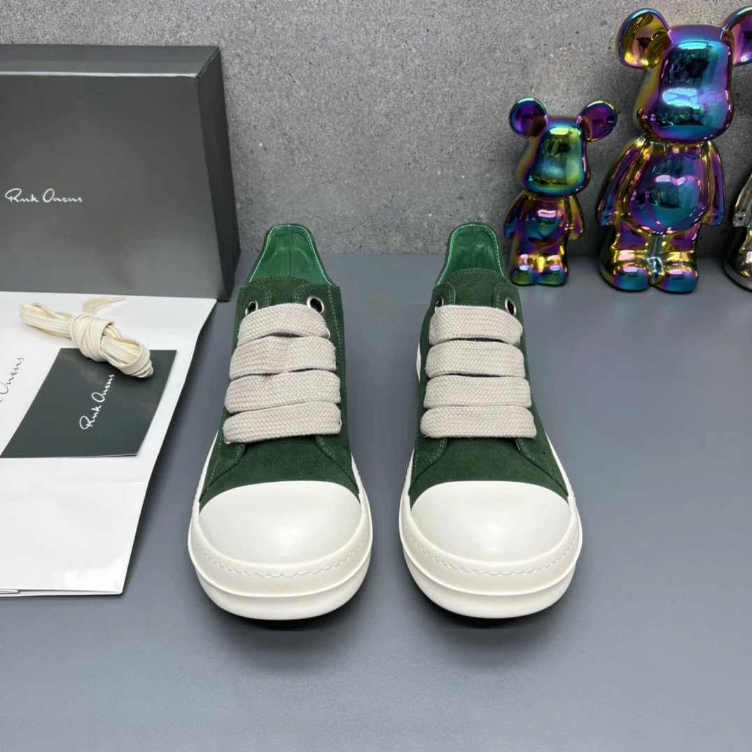 Rick Owens Suede Sneakers Green  - Gallery Image 6 - Detailed View