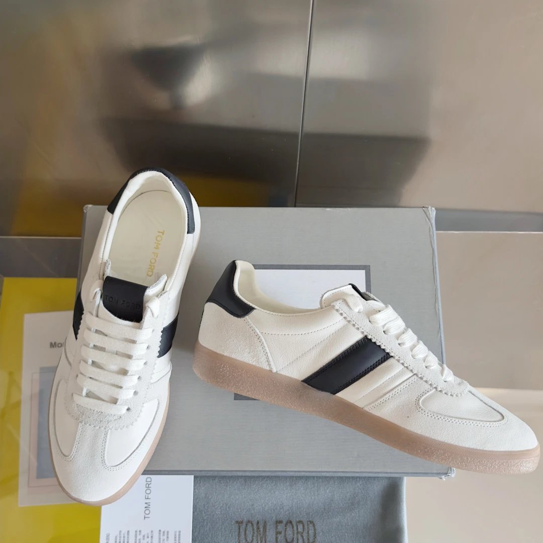 Suede Leather Retro Trainers Navy White - Gallery Image 4 - Detailed View