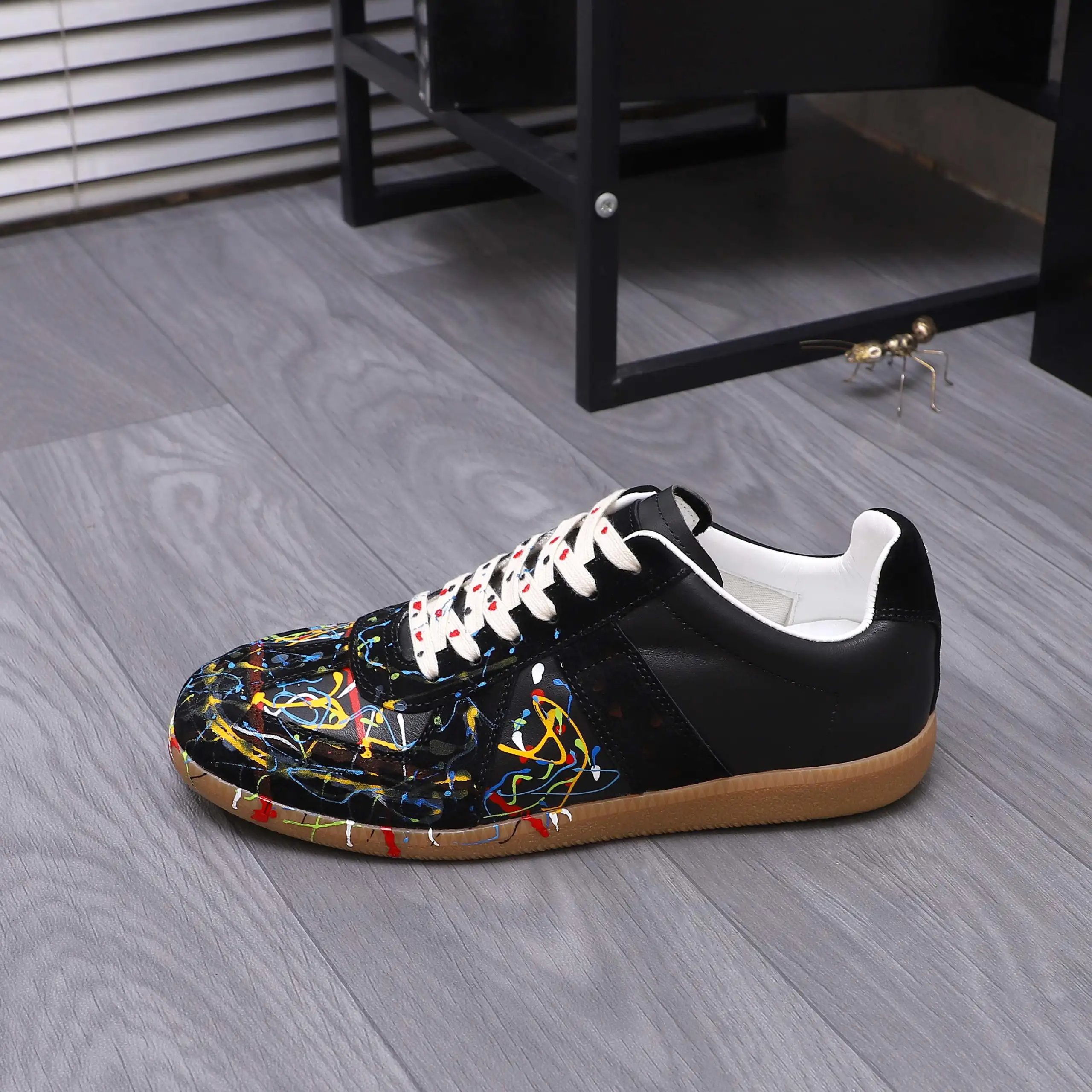 Maison Margiela Colorful Splash Sneakers Black - Gallery Image 7 - Detailed View