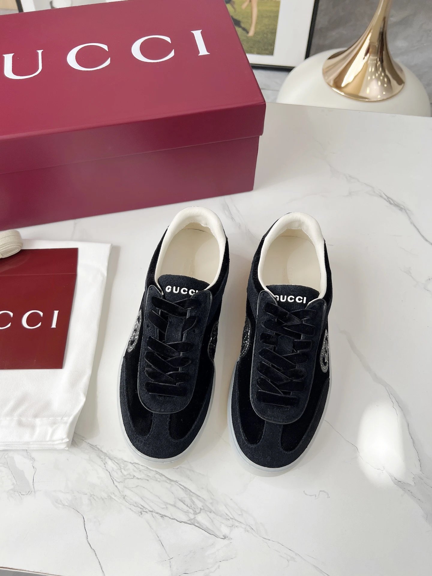 Gucci 3D GG Trainers Black - Gallery Image 3 - Detailed View