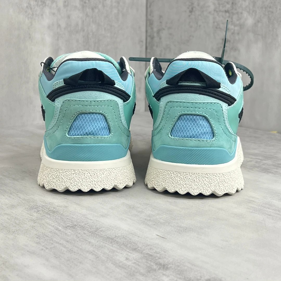 Retro Arrow Leather Mesh Sneakers Seafoam Green - Gallery Image 5 - Detailed View