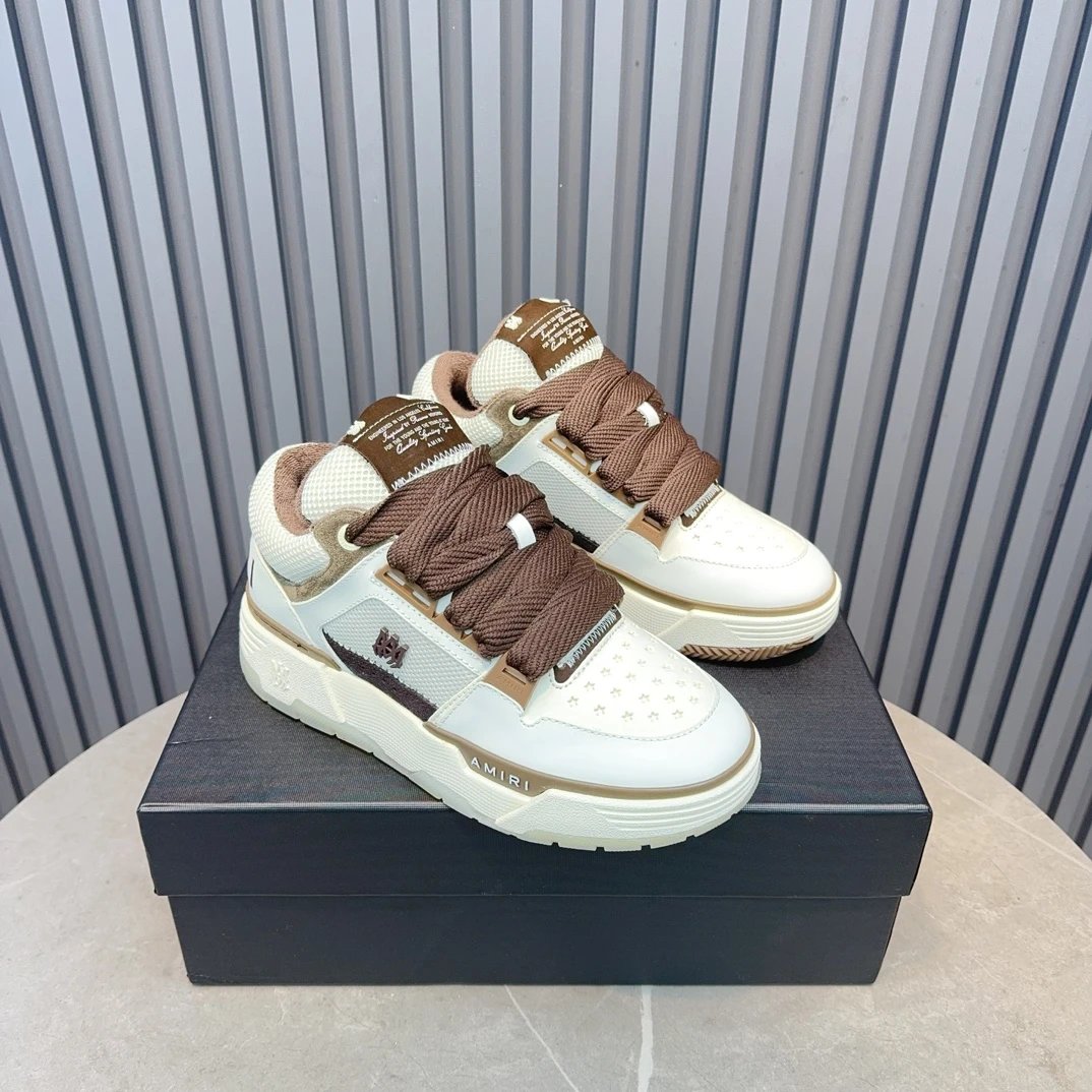 Luxury Low Top Leather Sneakers Unisex in Ivory Mocha - Gallery Image 7 - Detailed View