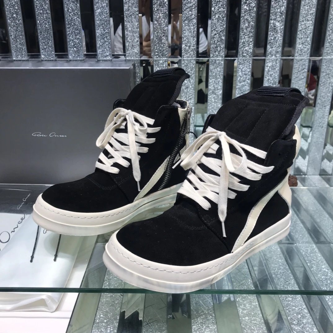 Owens Geobasket High-Top Sneakers Suede Black - Gallery Image 2 - Detailed View