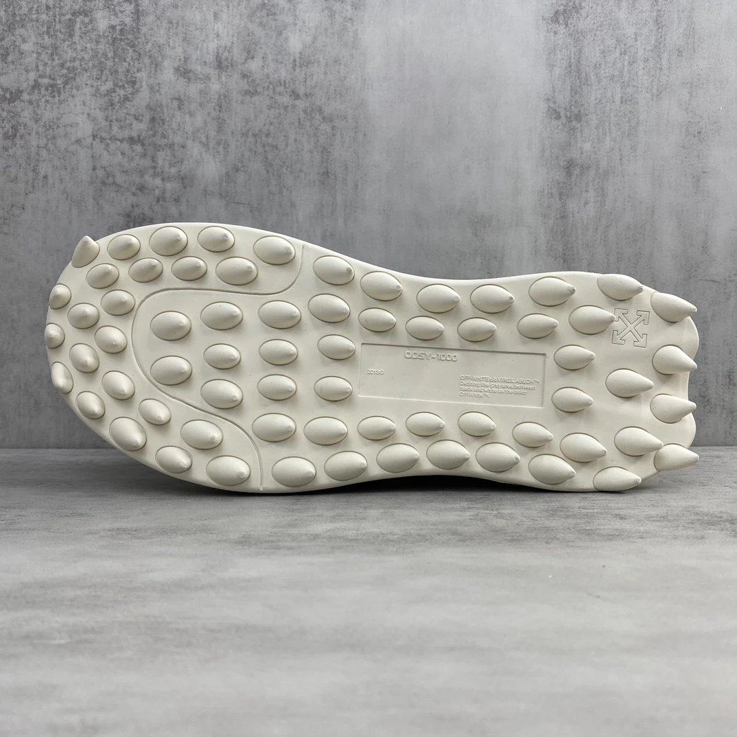 Chunky Hiking Sneakers Leather Oxford Mesh White Sapphire - Gallery Image 8 - Detailed View