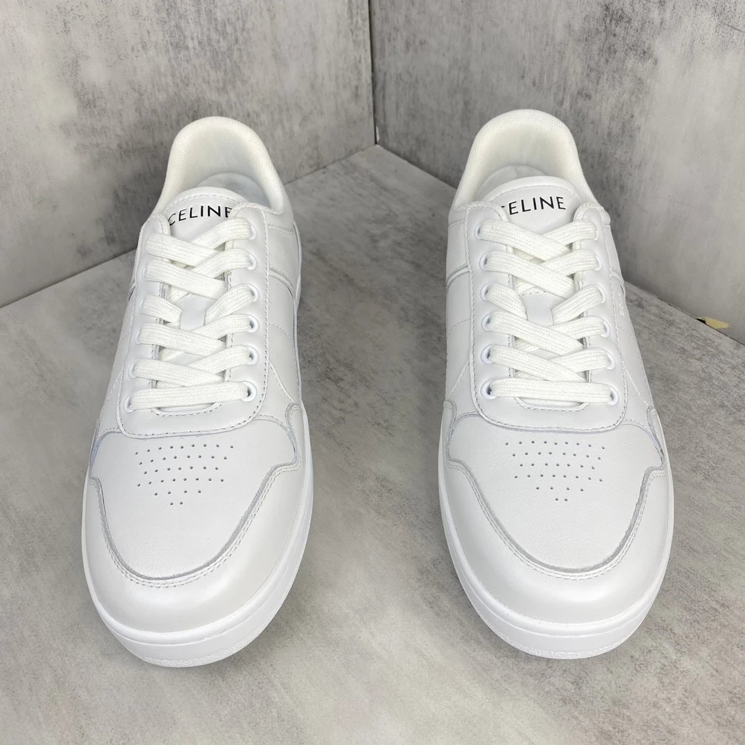 CT-10 Low Top Leather Sneakers Spring Summer Ivory - Gallery Image 4 - Detailed View