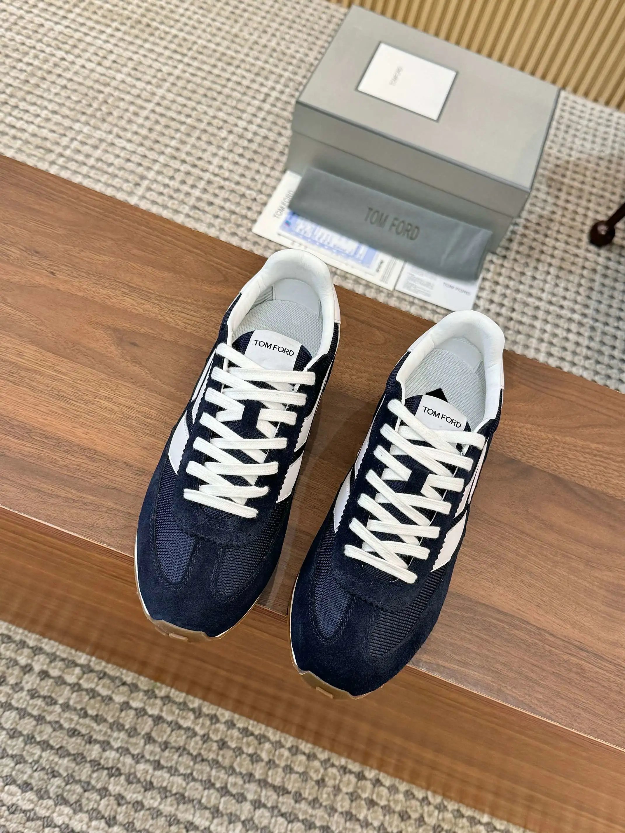 Retro Suede Mesh Sneakers Midnight Navy - Gallery Image 2 - Detailed View