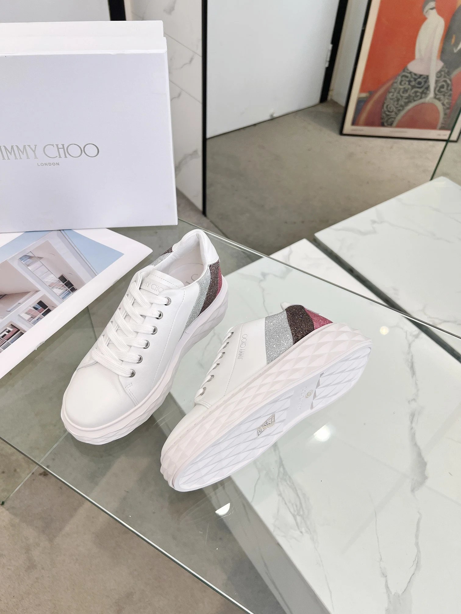 Jimmy Choo Diamond Sneakers Multicolor - Gallery Image 4 - Detailed View