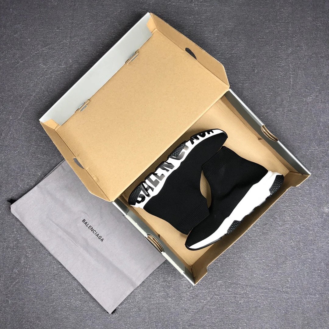 Speed Sock Sneakers Knit TPU Sole Reflective Black - Gallery Image 2 - Detailed View